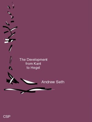 cover image of The Development from Kant to Hegel